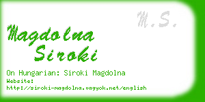 magdolna siroki business card